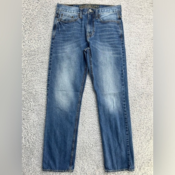 American Eagle Jeans Mens 30 x 34 Relaxed Straight 100% Cotton Regular Wash - Picture 1 of 5